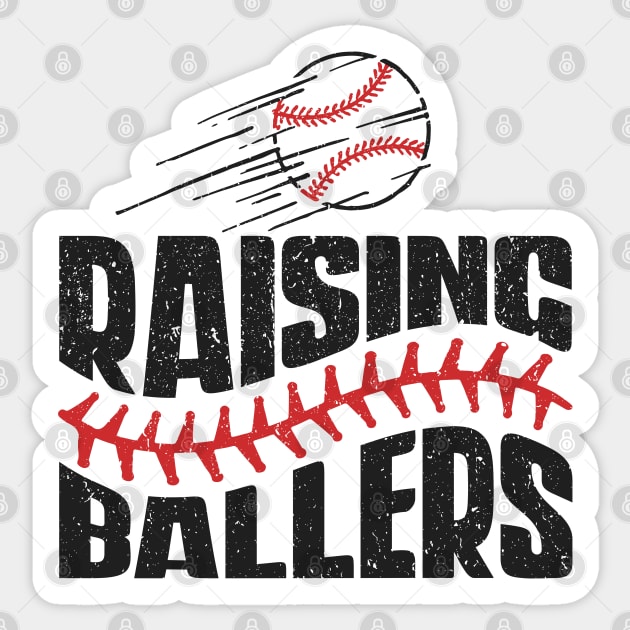 Raising ballers Distressed Baseball Design Sticker by Hobbybox